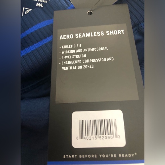 NWT FourLaps Aero Seamless 3” Athletic Short in Midnight / Azure Blue - Size M/L - Picture 5 of 6